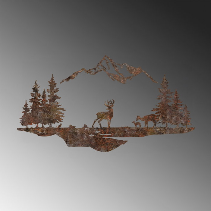 Wallity Rusty Landscape 1 - Accesorio Decorativo de Pared de Metal Antiquation